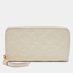 Louis Vuitton Cream Monogram Empreinte Leather Sarah Wallet Louis
