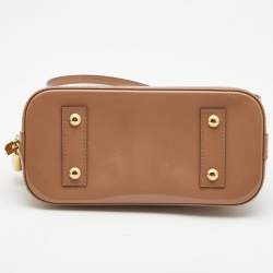 Pre Owned Louis Vuitton Beige Poudre Monogram Vernis Alma BB Bag