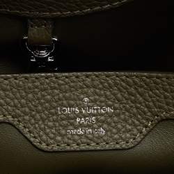 Pre Owned Louis Vuitton Green Taurillon Leather Capucines BB Bag
