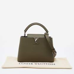 Pre Owned Louis Vuitton Green Taurillon Leather Capucines BB Bag