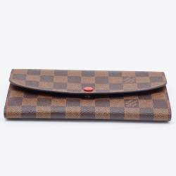 Louis Vuitton Damier Ebene Canvas Emilie Wallet