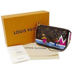 Pre Owned Louis Vuitton Brown Monogram Canvas Holiday Edition Mini Pochette Accessoires