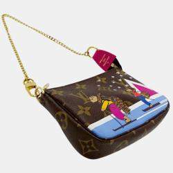 Pre Owned Louis Vuitton Brown Monogram Canvas Holiday Edition Mini Pochette Accessoires
