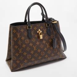 Pre Owned Louis Vuitton Black Monogram Canvas Flower Tote