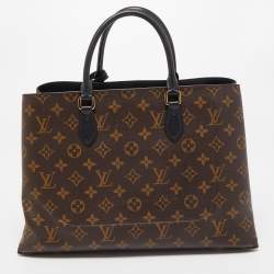 Pre Owned Louis Vuitton Black Monogram Canvas Flower Tote