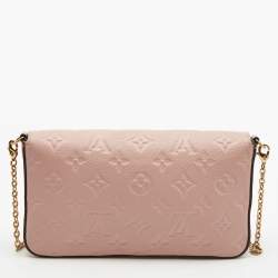 Louis Vuitton Rose Poudre Monogram Empreinte Leather Pochette Felicie Bag