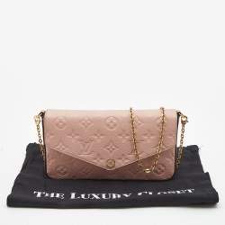 Louis Vuitton Rose Poudre Monogram Empreinte Leather Pochette Felicie Bag