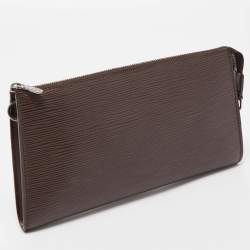 Pre Owned Louis Vuitton Moka Epi Leather Pochette Accessories