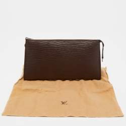 Pre Owned Louis Vuitton Moka Epi Leather Pochette Accessories