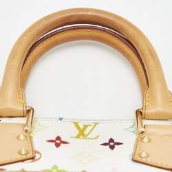 Pre Owned Louis Vuitton White Multicolor Monogram Canvas Alma PM Bag