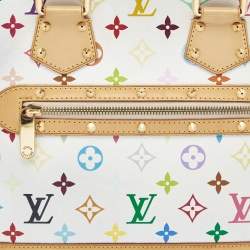 Pre Owned Louis Vuitton White Multicolor Monogram Canvas Alma PM Bag