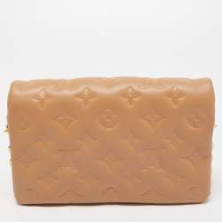 Pre Owned Louis Vuitton Camel Monogram Leather Coussin Pochette Bag