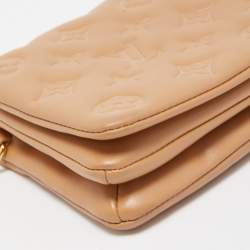 Pre Owned Louis Vuitton Camel Monogram Leather Coussin Pochette Bag