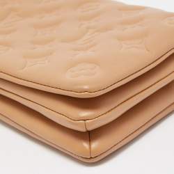 Pre Owned Louis Vuitton Camel Monogram Leather Coussin Pochette Bag