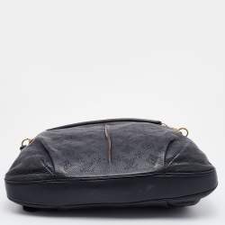 Pre Owned Louis Vuitton Black Monogram Mahina Leather Selene MM Bag