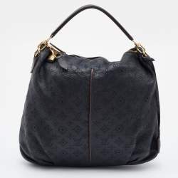 Pre Owned Louis Vuitton Black Monogram Mahina Leather Selene MM Bag