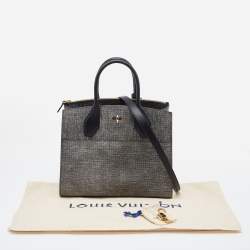 Pre Owned Louis Vuitton Grey Denim Epi Leather City Steamer MM Bag