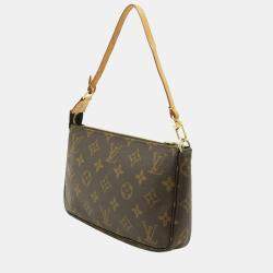 Pre Owned Louis Vuitton Brown Monogram Canvas Pochette Accessoires Shoulder Bag