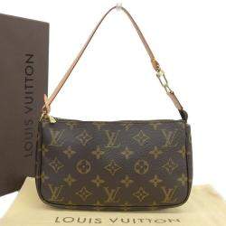 Pre Owned Louis Vuitton Brown Monogram Canvas Pochette Accessoires Shoulder Bag