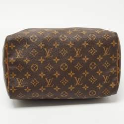 Pre Owned Louis Vuitton Brown Monogram Canvas Speedy 30 Top Handle Bag