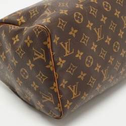 Pre Owned Louis Vuitton Brown Monogram Canvas Speedy 30 Top Handle Bag