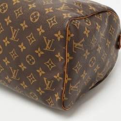 Pre Owned Louis Vuitton Brown Monogram Canvas Speedy 30 Top Handle Bag