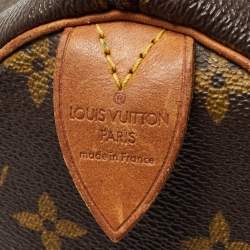 Pre Owned Louis Vuitton Brown Monogram Canvas Speedy 30 Top Handle Bag