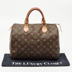 Pre Owned Louis Vuitton Brown Monogram Canvas Speedy 30 Top Handle Bag