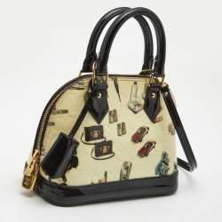 Pre Owned Louis Vuitton Black Monogram Vernis Stickers Alma BB Bag