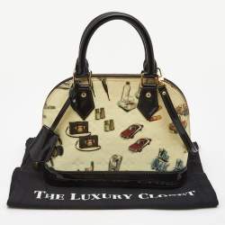 Pre Owned Louis Vuitton Black Monogram Vernis Stickers Alma BB Bag