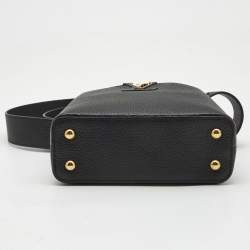 Pre Owned Louis Vuitton Black Leather Capucines Mini Bag