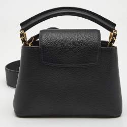 Pre Owned Louis Vuitton Black Leather Capucines Mini Bag