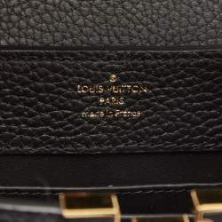 Pre Owned Louis Vuitton Black Leather Capucines Mini Bag