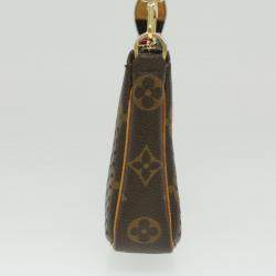 Pre Owned Louis Vuitton Brown Monogram Perforated Canvas Pochette Accessories Shoulder Bag