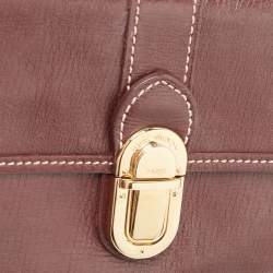 Louis Vuitton Brown Leather Pushlock Flap Continental Wallet