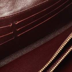 Louis Vuitton Brown Leather Pushlock Flap Continental Wallet