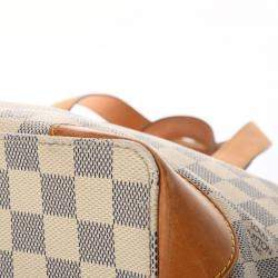 Pre Owned Louis Vuitton White Damier Azur Canvas Hamstead PM Bag