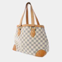 Pre Owned Louis Vuitton White Damier Azur Canvas Hamstead PM Bag
