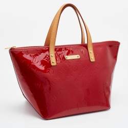 Pre Owned Louis Vuitton Orange Sunset Monogram Vernis Bellevue PM Bag
