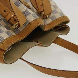 Pre Owned Louis Vuitton Damier Azur Hampstead MM Tote Bag N51206 LV Auth 32309