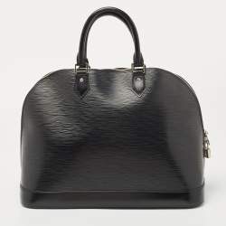 Pre Owned Louis Vuitton Black Epi Leather Alma GM Bag
