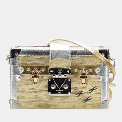 Louis Vuitton Metallic Gold/Silver Epi Leather Petite Malle Bag at 1stDibs