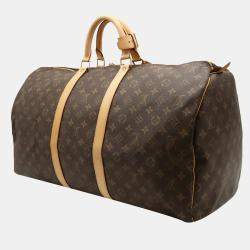 Louis Vuitton Brown Monogram Canvas Keepall 55 Duffel Bag