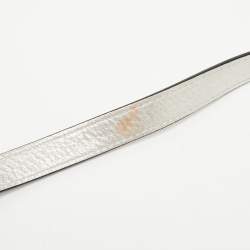 Pre Owned Louis Vuitton Silver Iridescent Leather Capucines BB Bag