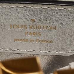 Pre Owned Louis Vuitton Silver Iridescent Leather Capucines BB Bag