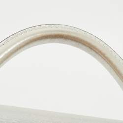 Pre Owned Louis Vuitton Silver Iridescent Leather Capucines BB Bag