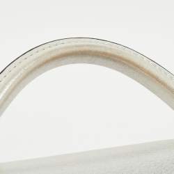 Pre Owned Louis Vuitton Silver Iridescent Leather Capucines BB Bag