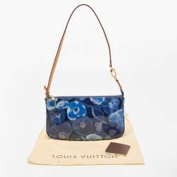 Pre Owned Louis Vuitton Blue Ikat Monogram Vernis Leather Pochette Accessoires Shoulder Bag