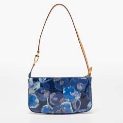 Pre Owned Louis Vuitton Blue Ikat Monogram Vernis Leather Pochette Accessoires Shoulder Bag