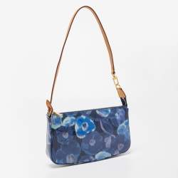Pre Owned Louis Vuitton Blue Ikat Monogram Vernis Leather Pochette Accessoires Shoulder Bag